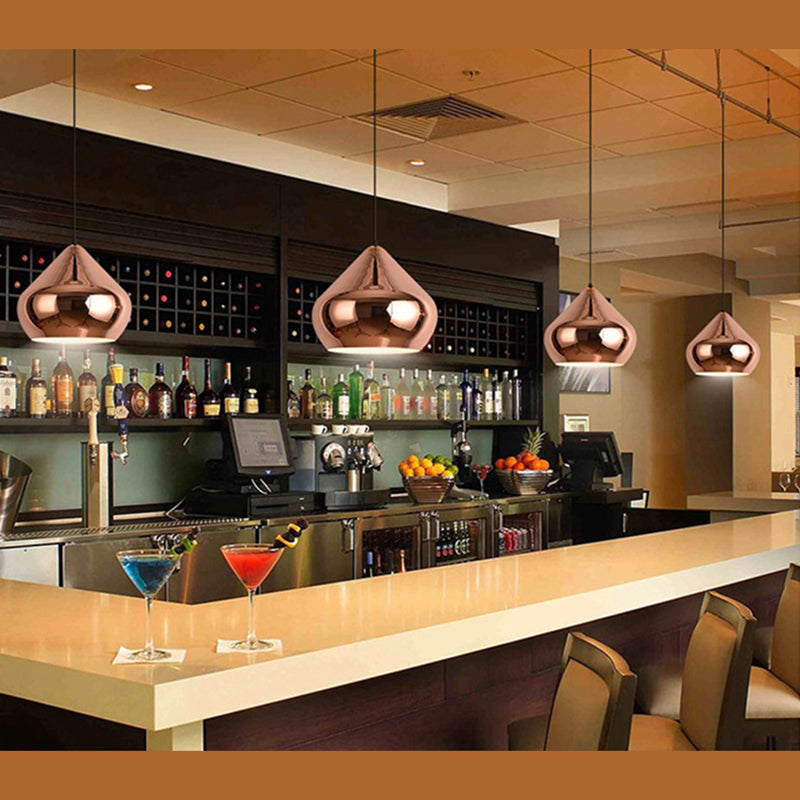 1 Light Hanging Pendant Lights Industrial Style Mirror Glass Pendant Ceiling Lights for Restaurant