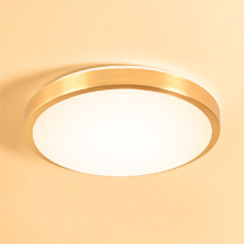 Luminaire encastré rond pour salon en métal LED plafonnier moderne en or