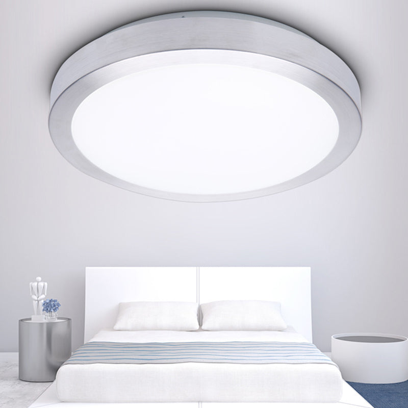 Plafonnier circulaire Simplicity en métal LED pour chambre à coucher, luminaire encastré en chrome