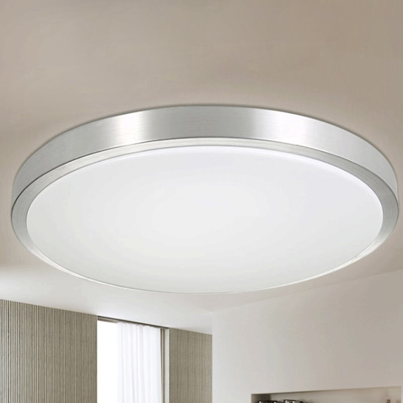 Plafonnier circulaire Simplicity en métal LED pour chambre à coucher, luminaire encastré en chrome