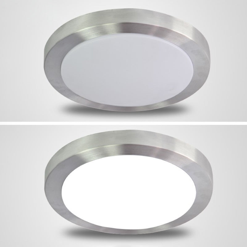 Plafonnier circulaire Simplicity en métal LED pour chambre à coucher, luminaire encastré en chrome