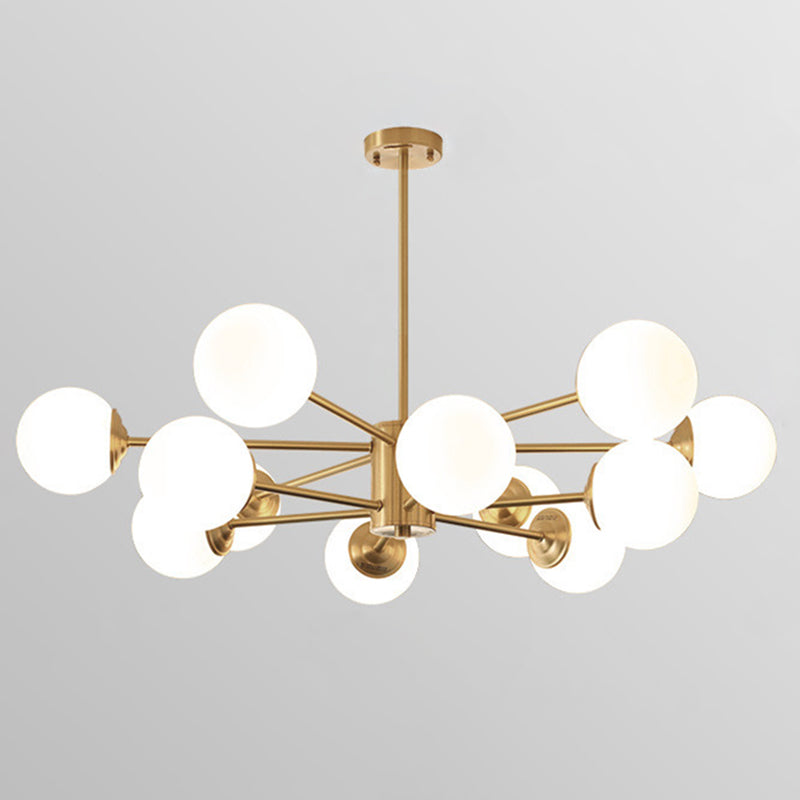 Nordic Style Molecular Styling Chandelier White Glass Orb Multi-light Pendant Lamp for Dining Room