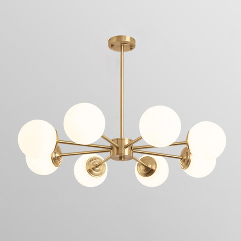 Nordic Style Molecular Styling Chandelier White Glass Orb Multi-light Pendant Lamp for Dining Room