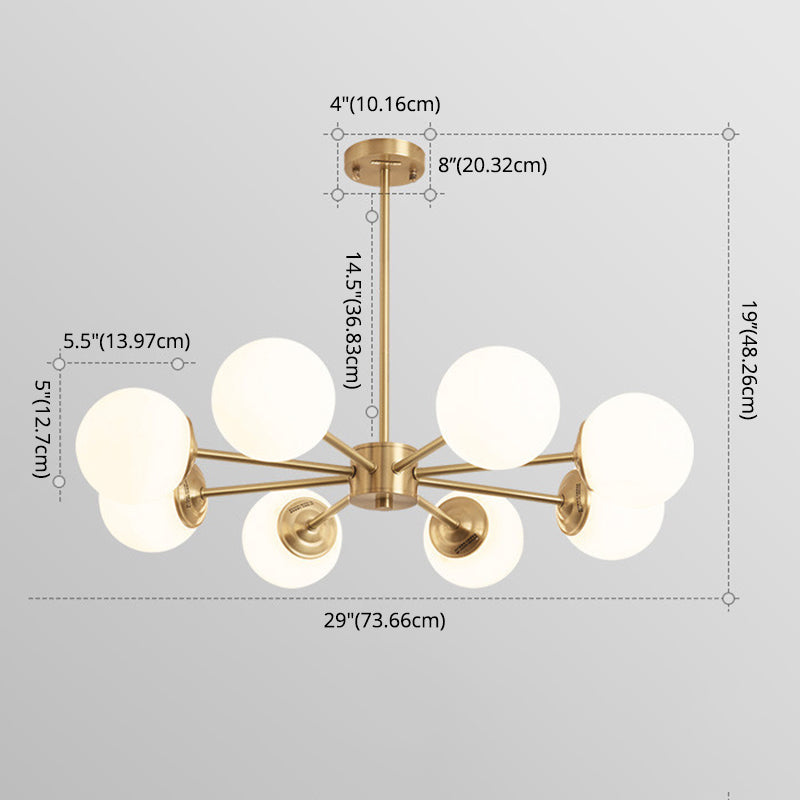 Nordic Style Molecular Styling Chandelier White Glass Orb Multi-light Pendant Lamp for Dining Room