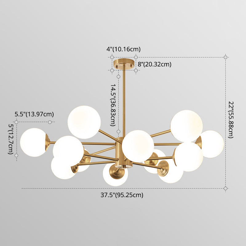 Nordic Style Molecular Styling Chandelier White Glass Orb Multi-light Pendant Lamp for Dining Room