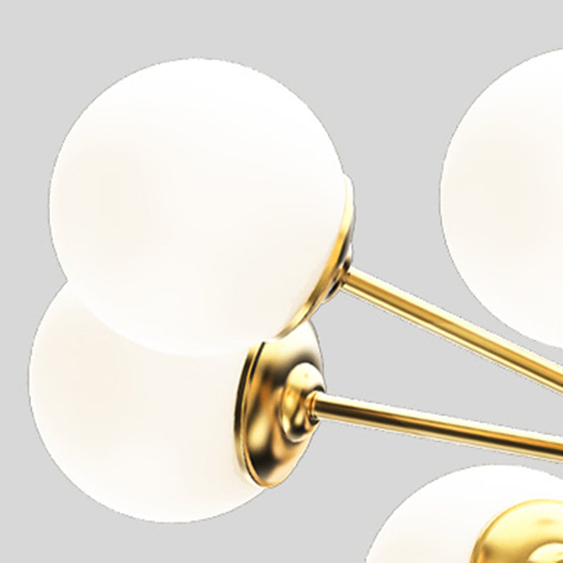 Nordic Style Molecular Styling Chandelier White Glass Orb Multi-light Pendant Lamp for Dining Room
