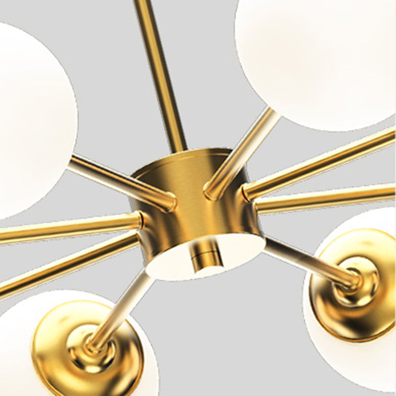 Nordic Style Molecular Styling Chandelier White Glass Orb Multi-light Pendant Lamp for Dining Room