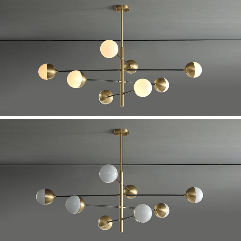 Lampadella in ottone in ottone in stile post-moderno in metallo + glass sfera di stile molecolare accompagnamento in oro
