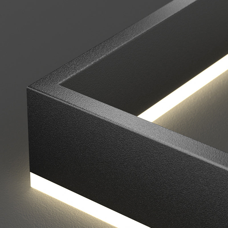 Acrylic Square Chandelier Light Fixture Minimalist Style LED Pendant Light Kit in Black