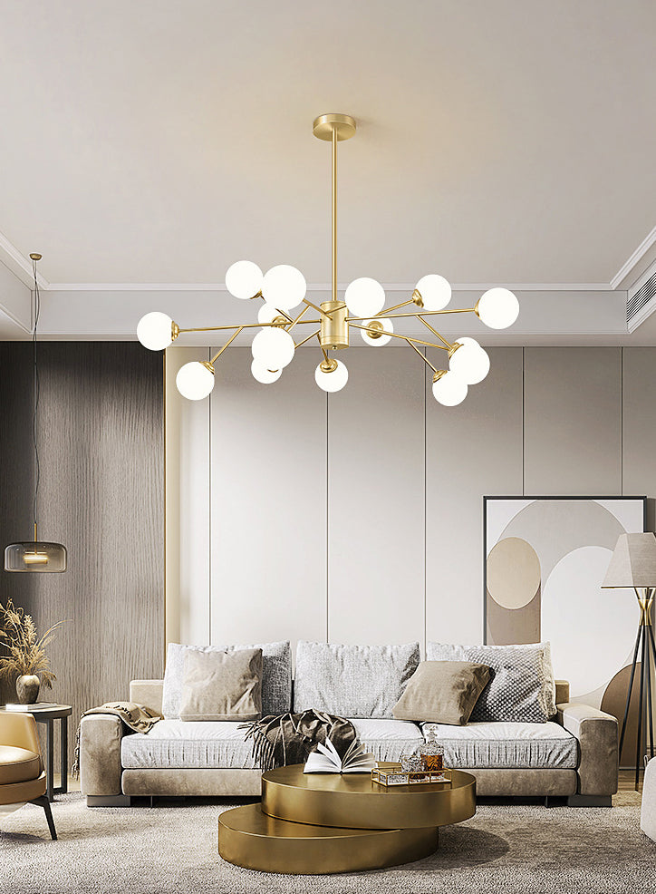 Stile di minimalismo nordico Molecolare lampadario bianco a sfera di vetro a sfera per il soggiorno dell'illuminazione