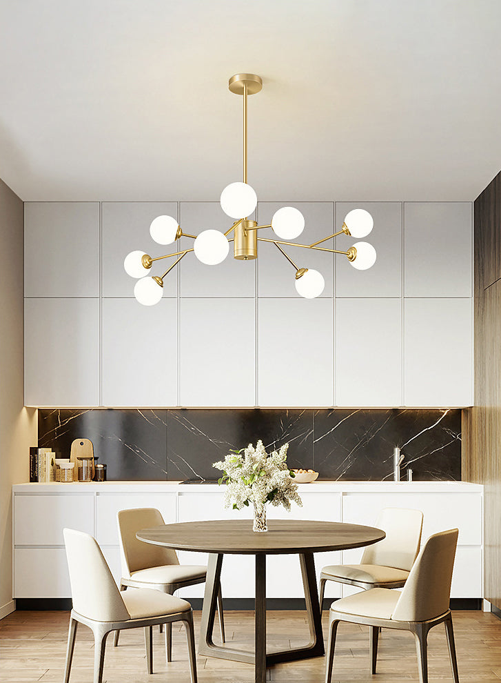 Stile di minimalismo nordico Molecolare lampadario bianco a sfera di vetro a sfera per il soggiorno dell'illuminazione