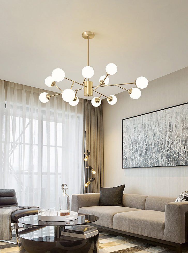 Stile di minimalismo nordico Molecolare lampadario bianco a sfera di vetro a sfera per il soggiorno dell'illuminazione