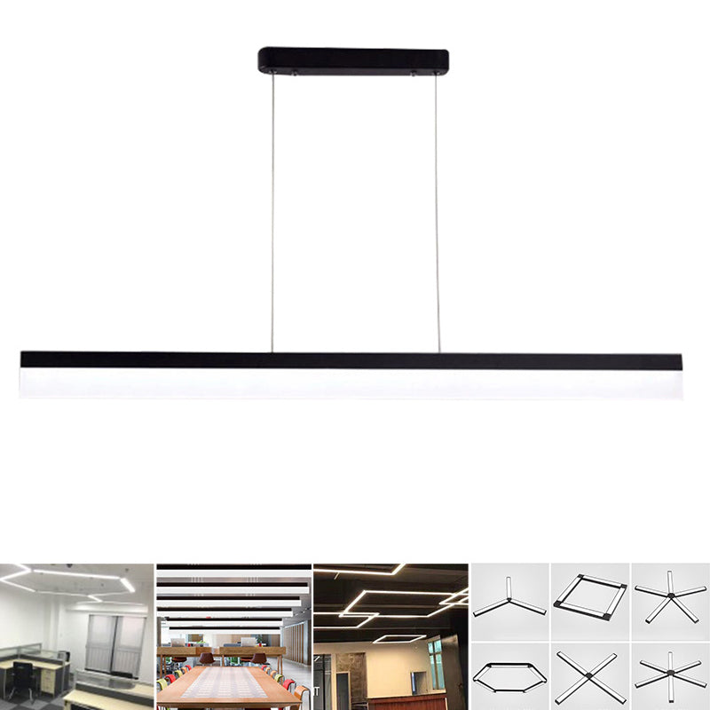 Éclairage pendentif linéaire rectangulaire mince simple