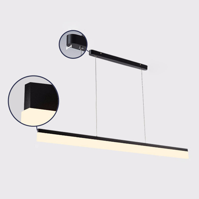 Éclairage pendentif linéaire rectangulaire mince simple