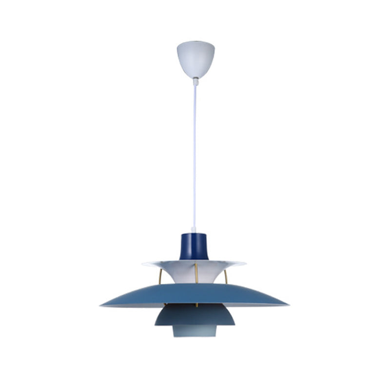 1 niveaux concentriques en couches légères lampe à pension nordique lampe suspendue en métal pour salle à manger