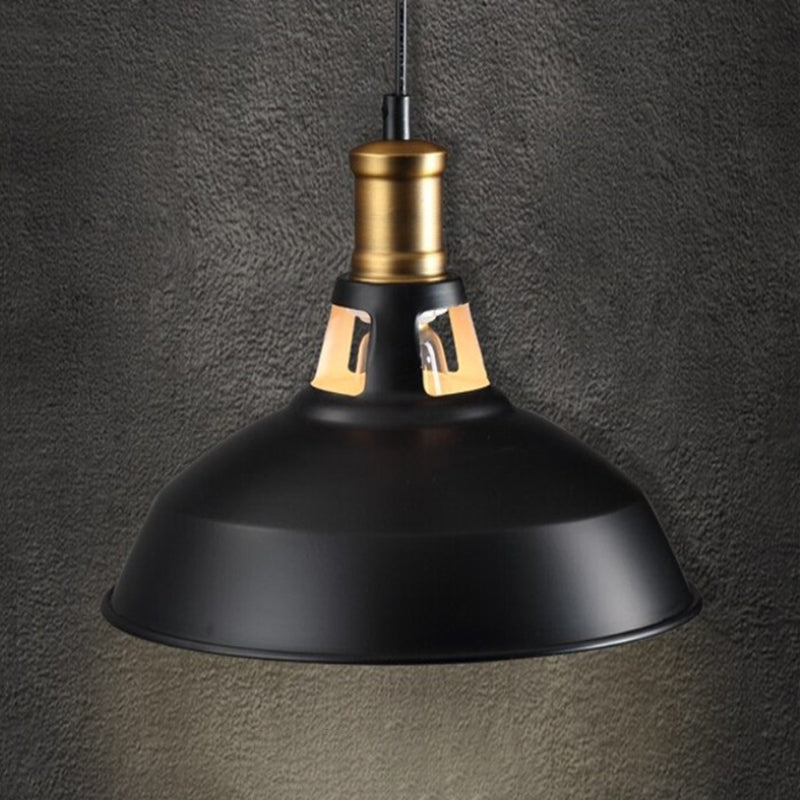 Black Truncated Barn Restaurant Drop Pendant Warehouse-Style Metal 1 Light Hanging Ceiling Light