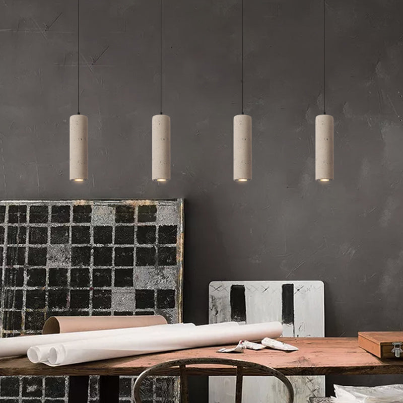 Modern Cylinder Pendant Ceiling Lights Cement 1 Light Pendant Lamp