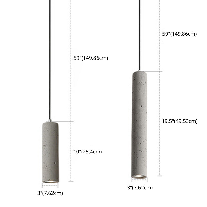 Modern Cylinder Pendant Ceiling Lights Cement 1 Light Pendant Lamp