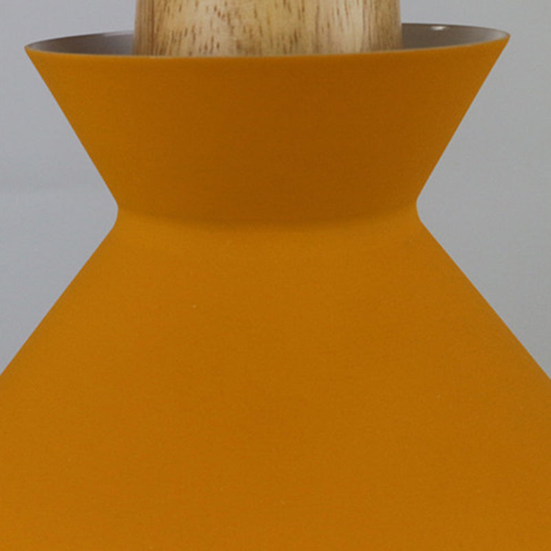 Tonalità in metallo appeso leggero stile nordico 1 ristorante leggero con soffitto a sospensione con top in legno