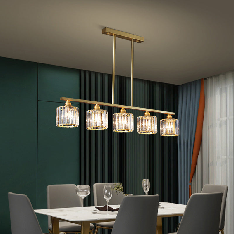 Lámpara de colgadura de estilo nórdico de estilo de cristal de cobre completo para el comedor