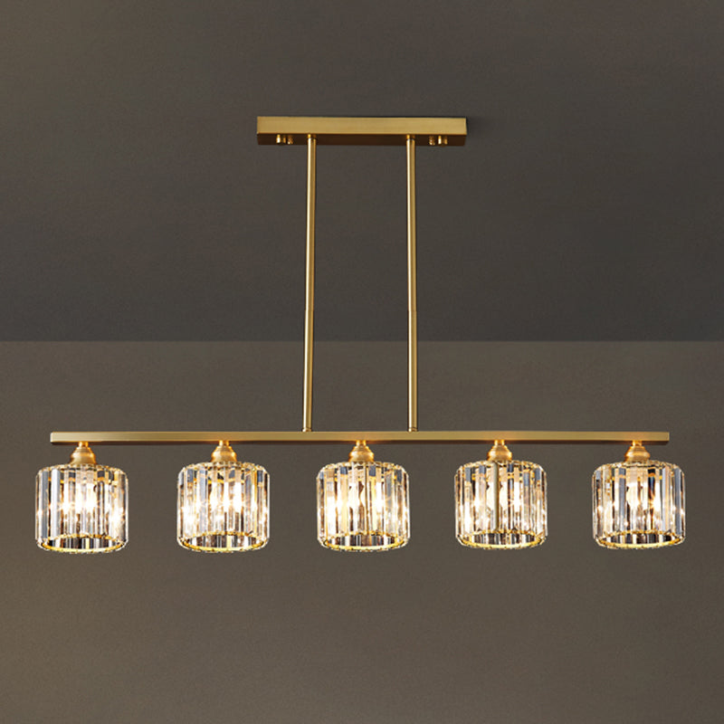 Lámpara de colgadura de estilo nórdico de estilo de cristal de cobre completo para el comedor