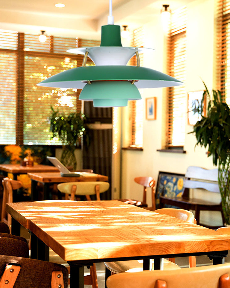 1 niveaux concentriques en couches légères lampe à pension nordique lampe suspendue en métal pour salle à manger