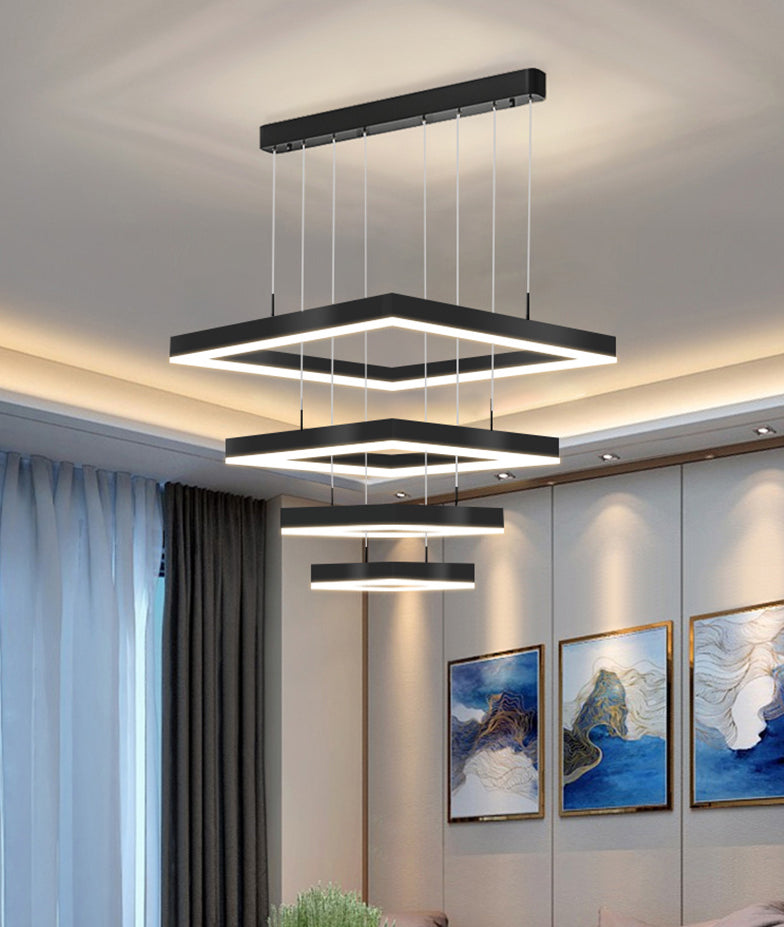 Simplicità Apparecchio di illuminazione a sospensione quadrata ACRILICA APPEGGIAMENTO APPEGGIAMENTO PER IL RISTORANTE