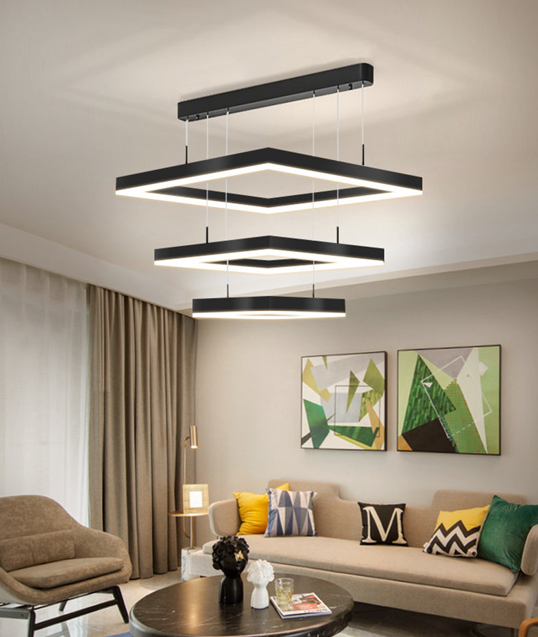 Simplicità Apparecchio di illuminazione a sospensione quadrata ACRILICA APPEGGIAMENTO APPEGGIAMENTO PER IL RISTORANTE