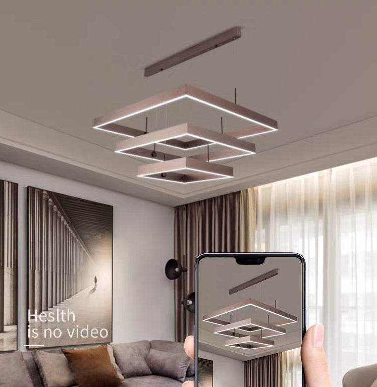 Lámparas de lámparas cuadradas de tres niveles lámpara de metal moderno 3 luces lámparas