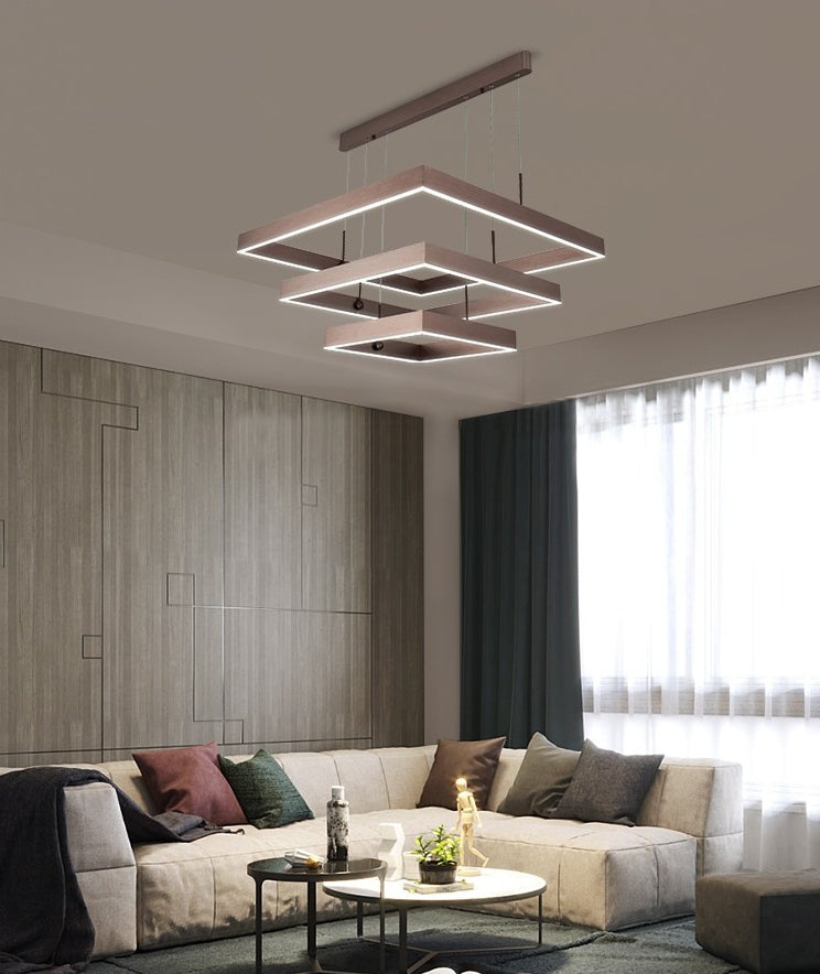 Lámparas de lámparas cuadradas de tres niveles lámpara de metal moderno 3 luces lámparas