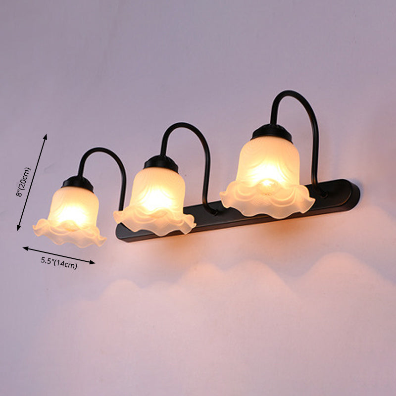3-Light Traditional Bathroom Vanity Light Vintage Style Wall Light with Shades