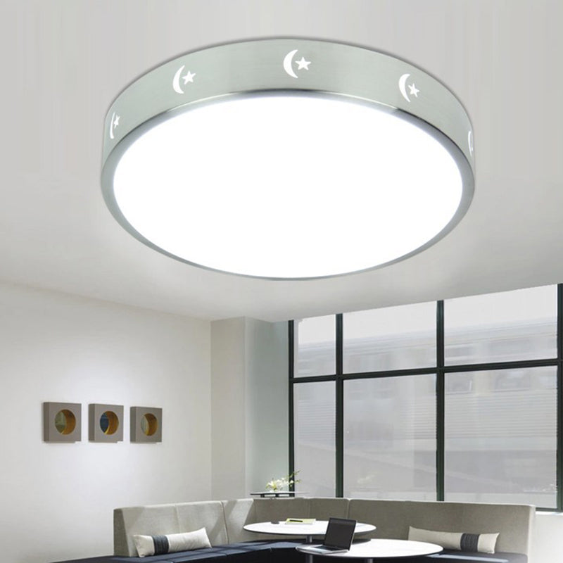 Plafonnier circulaire Simplicity en métal LED pour chambre à coucher, luminaire encastré en chrome