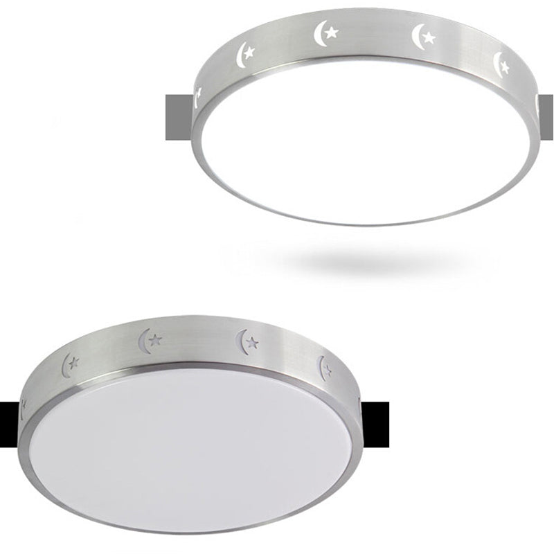 Plafonnier circulaire Simplicity en métal LED pour chambre à coucher, luminaire encastré en chrome