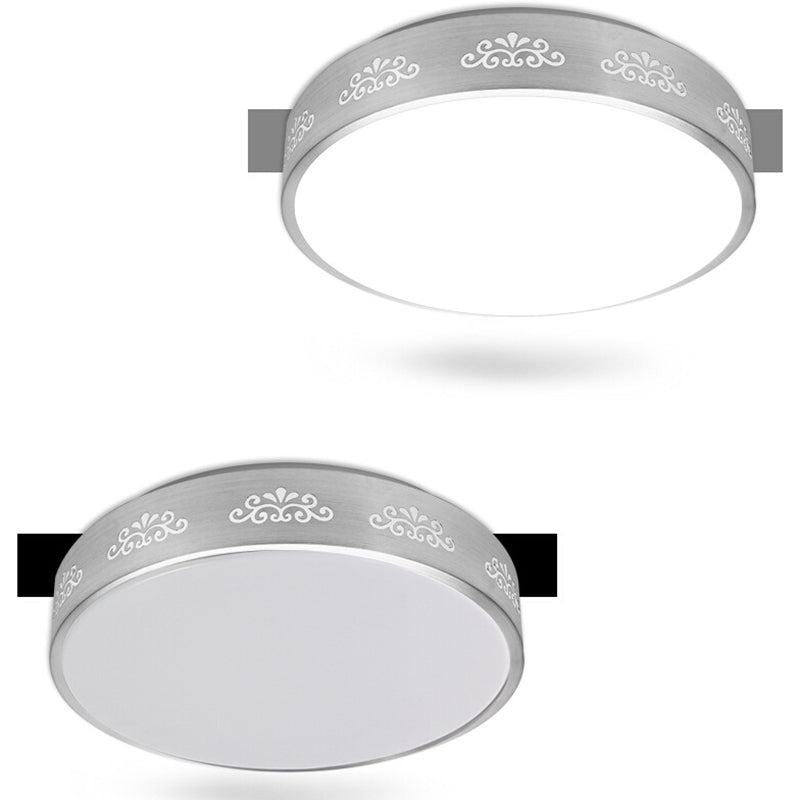 Plafonnier circulaire Simplicity en métal LED pour chambre à coucher, luminaire encastré en chrome