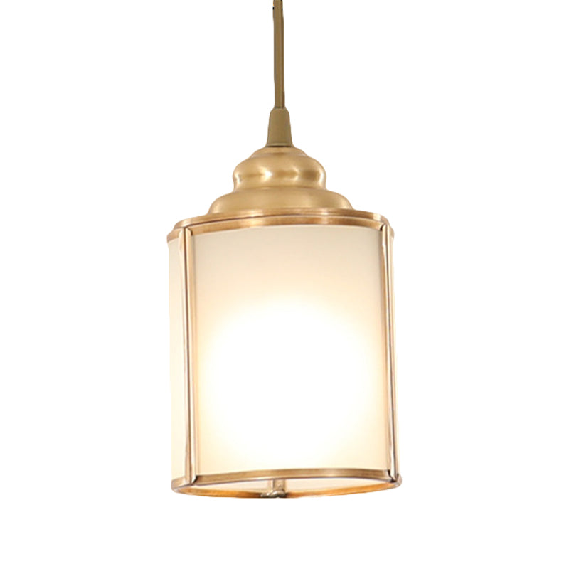 Cylinder White Glass Pendant Light Fixture Classic 5"/5.5"/6" Wide 1 Light Dining Room Hanging Lamp Kit