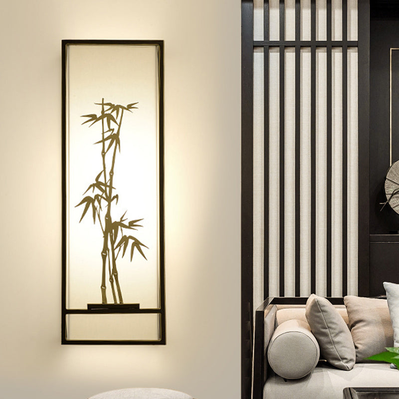 Lámpara montada en la pared rectangular tradicional 2 luces aplastante de tela en blanco para la cama