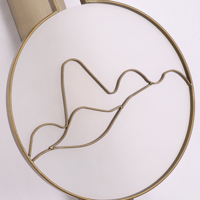 Iluminación redonda de pared de la pared de metal tradicional de 10 "/12" de ancho 1 lámpara de latón ligero lámpara de latón