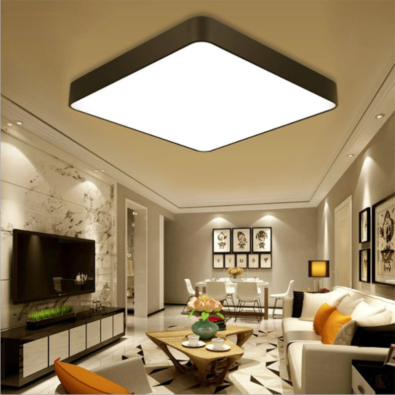 Squared Flush Mount Ceiling Lighting Fixture Modern Acrylic Flushmount