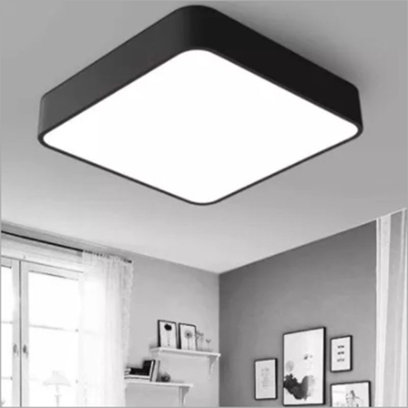 Squared Flush Mount Ceiling Lighting Fixture Modern Acrylic Flushmount