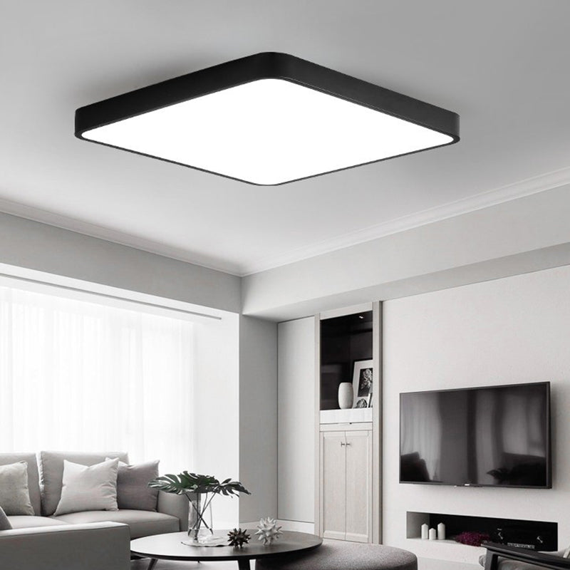 Squared Flush Mount Ceiling Lighting Fixture Modern Acrylic Flushmount