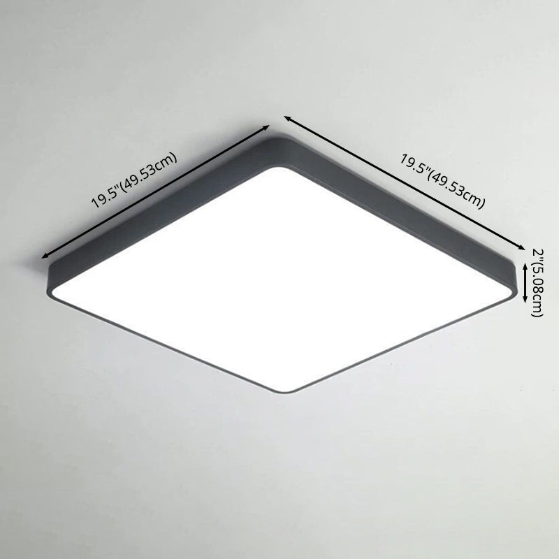 Squared Flush Mount Ceiling Lighting Fixture Modern Acrylic Flushmount