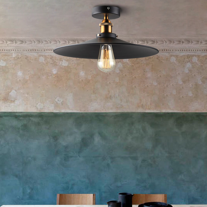 Modern Industrial Ceiling Light Lid Shape Light 1 Light Wrought Iron Bedroom Ceiling Light