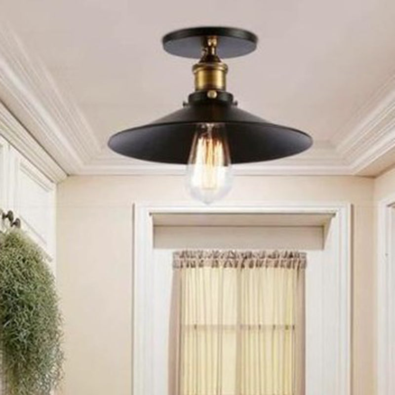 Modern Industrial Ceiling Light Lid Shape Light 1 Light Wrought Iron Bedroom Ceiling Light