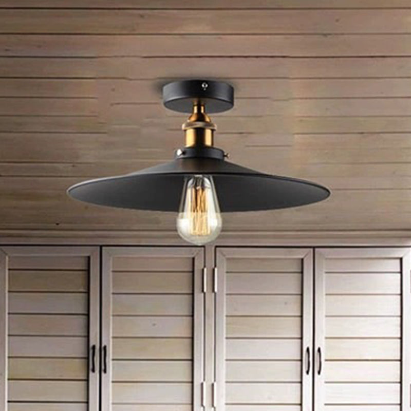 Modern Industrial Ceiling Light Lid Shape Light 1 Light Wrought Iron Bedroom Ceiling Light