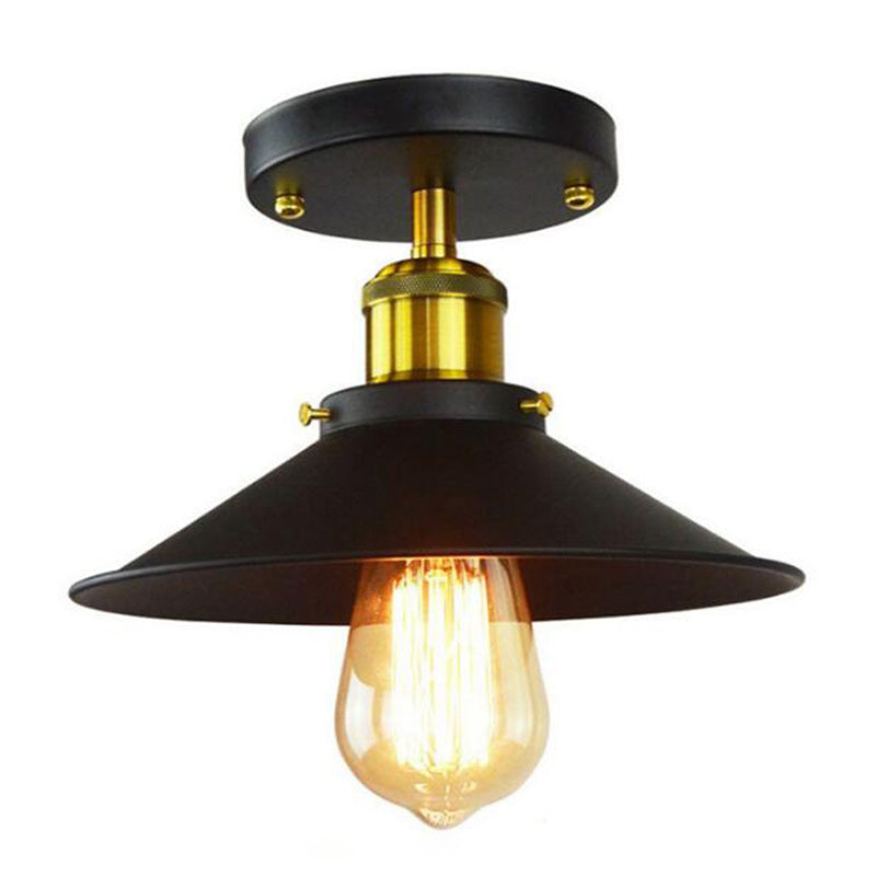 Modern Industrial Ceiling Light Lid Shape Light 1 Light Wrought Iron Bedroom Ceiling Light