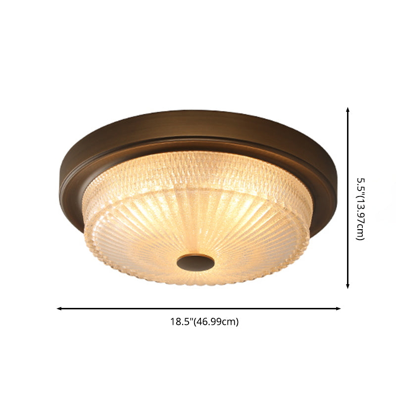 American Ceiling Light Bronze Glas Lampenschirm 1 Light Flush Mount Light für Indoor Room