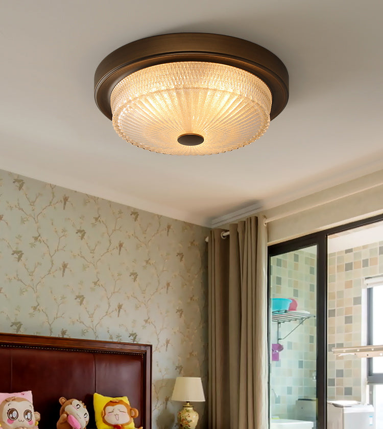 American Ceiling Light Bronze Glas Lampenschirm 1 Light Flush Mount Light für Indoor Room