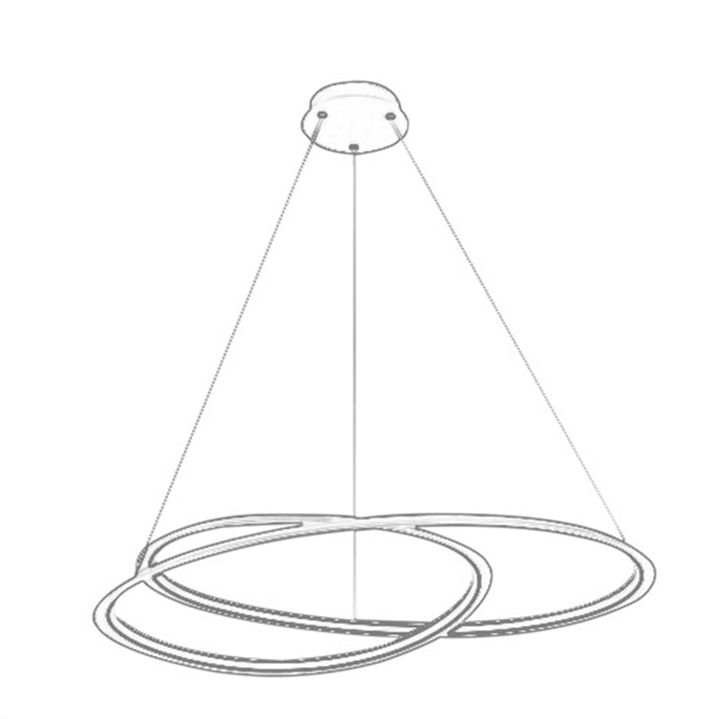 Living Room LED Chandelier Pendant Light Modern Black Chandelier Lighting with Spiral Metal Shade