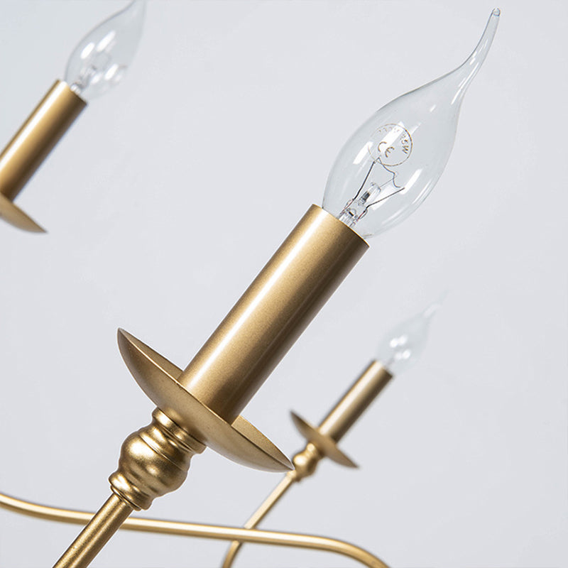 Chandelle suspendue à la bougie Light Light Traditional Swooping Bras Plafond Chandelier pour le salon