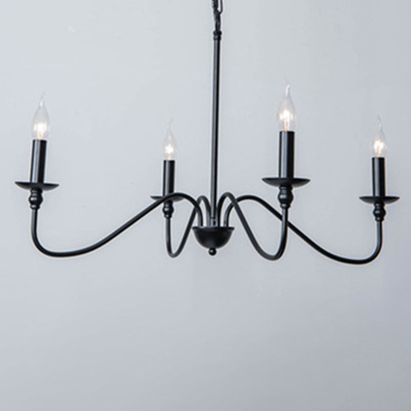 Chandelle suspendue à la bougie Light Light Traditional Swooping Bras Plafond Chandelier pour le salon